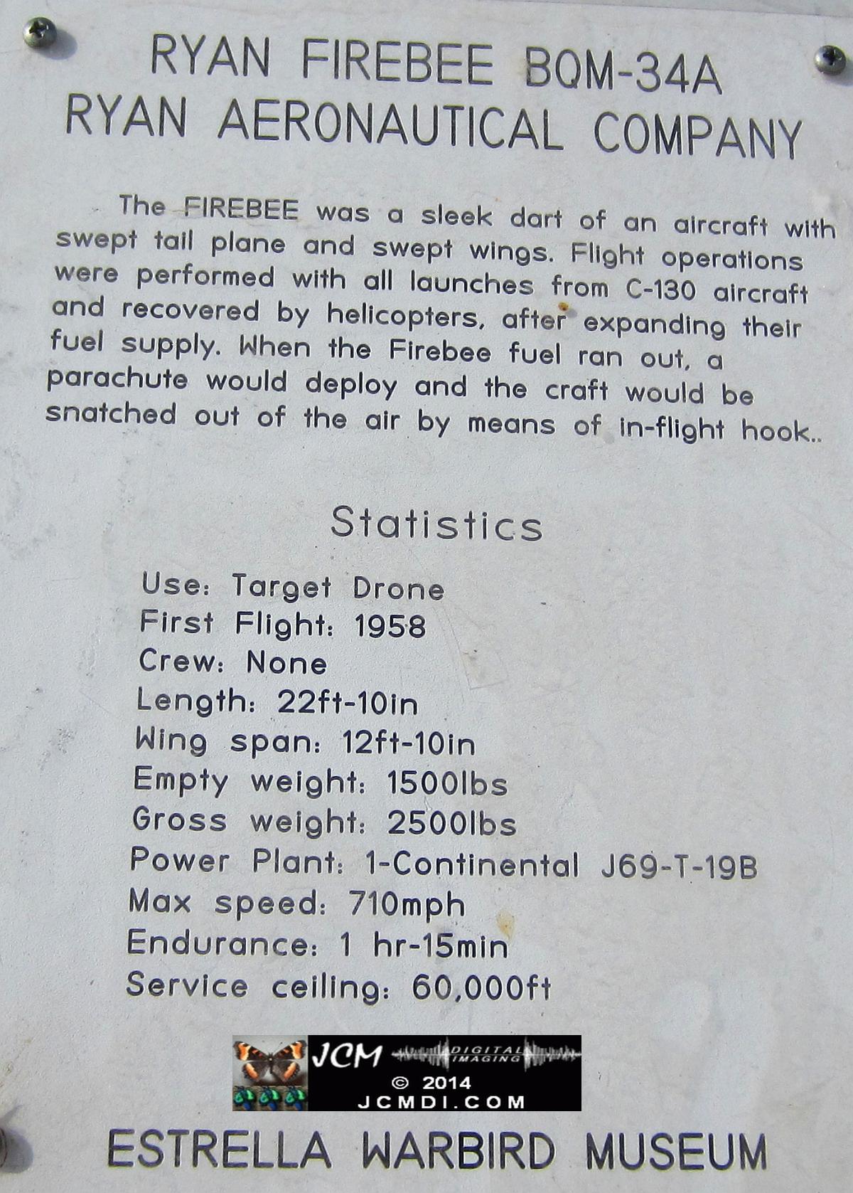 Estrella Warbird Museum Paso Robles BOM-34A Firebee target drone